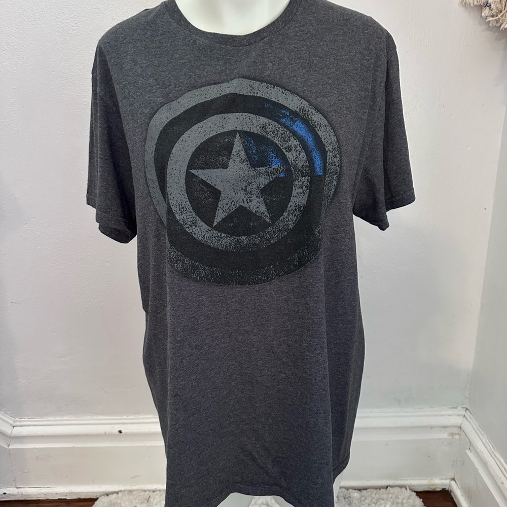 Marvel Gray Captain America Short Sleeve Tee